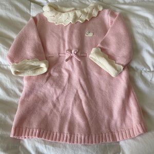 Gymboree pink mouse sweater dress 3-6 months